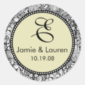 Pas me ...Monogram bruiloft stickers (Voorkant)