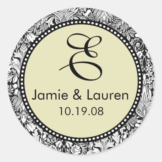 Pas me ...Monogram bruiloft stickers (Voorkant)