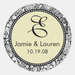 Pas me ...Monogram bruiloft stickers