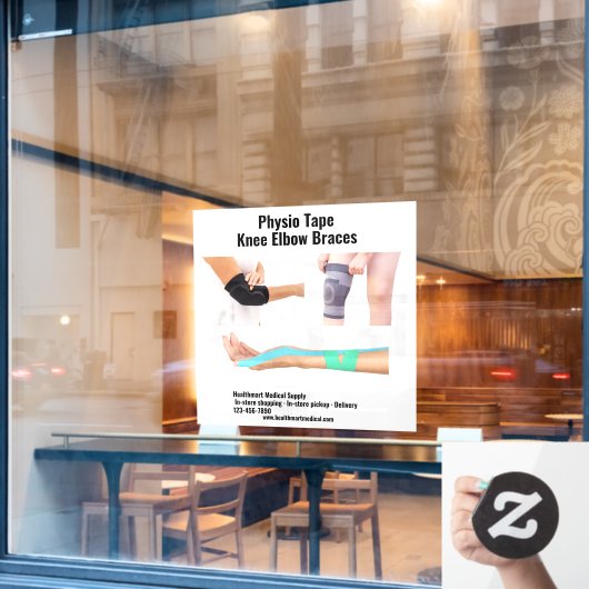 Pas Medische Levering Physio Tape Knie Elleboog aa Raamsticker (Cafe Raam)