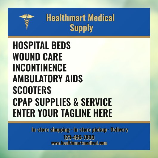 Pas Medische Levering Shop Productlijst Adverteren Raamsticker (Vel 3)