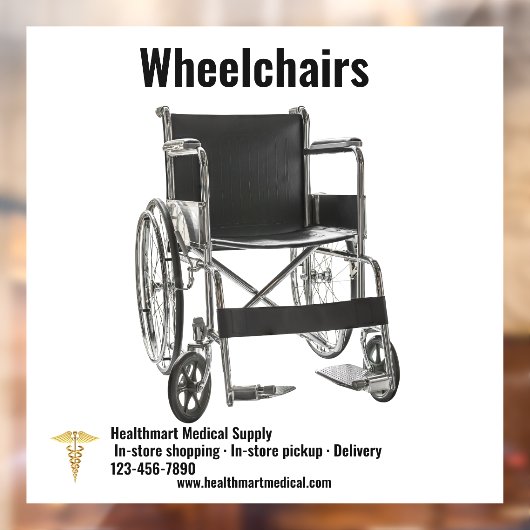 Pas Medische Levering Winkel Rolstoel Groot aan Raamsticker (Vel 2)