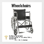 Pas Medische Levering Winkel Rolstoel Groot aan Raamsticker (Vel)