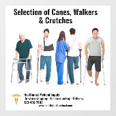 Pas Medische Leveringsstokken Walkers krukken aan Raamsticker (Vel)