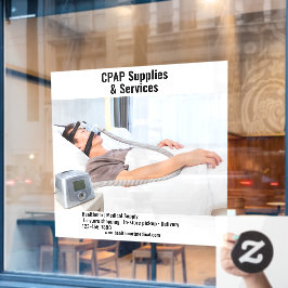 Pas Medische Supply Shop CPAP Supplies aan Raamsticker