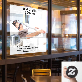 Pas Medische Supply Shop CPAP Supplies aan Raamsticker