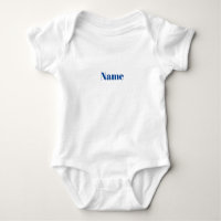 Pas met naam, tekst minimalistisch blauw wit aan