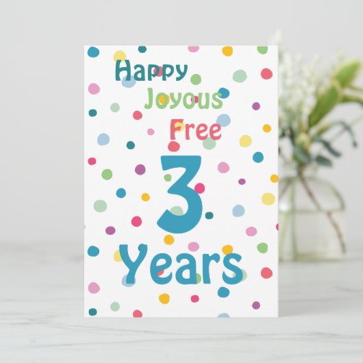 Pas mijlpaal aan - Happy Joyous Gratis 12 stappen Feestdagenkaart (Staand voorkant)