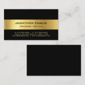 Pas modern elegant zwart aan en eenvoudig goud aan visitekaartje (Voorkant / Achterkant)
