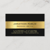 Pas modern elegant zwart aan en eenvoudig goud aan visitekaartje (Voorkant)