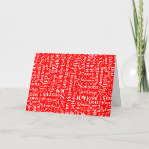 Pas Modern Rood & Wit met Kerst Script aan Feestdagen Kaart