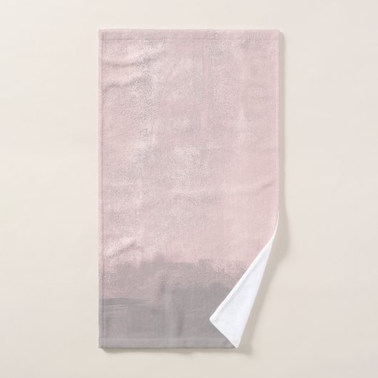 Pas moderne kunststijl lichtroze grijs aan bad handdoek (Handdoek)