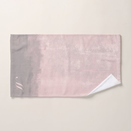 Pas moderne kunststijl lichtroze grijs aan bad handdoek (Handdoek)