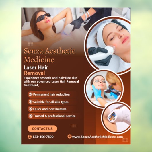 Pas moderne laser ontharing behandeling aan raamsticker (Vel 3)