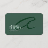 Pas Monogram Duidelijk Grijs Groen Trendy aan Visitekaartje (Voorkant)