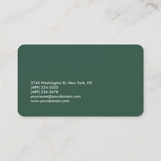 Pas Monogram Duidelijk Grijs Groen Trendy aan Visitekaartje (Achterkant)