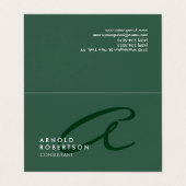 Pas Monogram Duidelijk Grijs Groen Trendy aan Visitekaartje (Buitenkant ongevouwen)