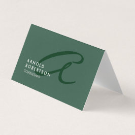 Pas Monogram Duidelijk Grijs Groen Trendy aan Visitekaartje