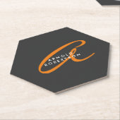 Pas Monogram Duidelijk Grijs Trendy Naam Initiaal Kartonnen Onderzetters (Schuin)