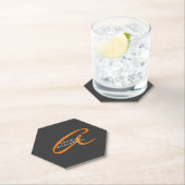 Pas Monogram Duidelijk Grijs Trendy Naam Initiaal Kartonnen Onderzetters (Insitu)