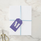 Pas monogram initiaal periwinkle wit aan cadeaulabel (Met Touw)