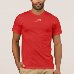 Pas Monogrammed Initiaal Mannen Sjabloon aan T-shirt
