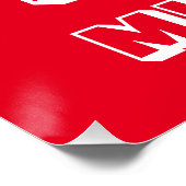 Pas Naam aan, Happy Birthday, rood wit vet Perfect Poster (Hoek)