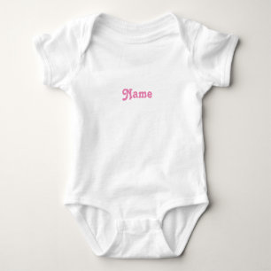 Pas naam aan, tekst roze letters grijs romper