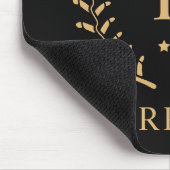 Pas Naam & Initiaal Zwart Wit Goud Monogram aan Muismat (Hoek)