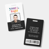 Pas naam logo foto barcode Personeels ID-badge aan Badge (Voor- en achterkant)