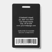 Pas naam logo foto barcode Personeels ID-badge aan Badge (Achterkant)