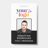 Pas naam logo foto barcode Personeels ID-badge aan Badge (Voorzijde)
