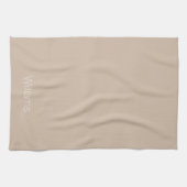 Pas naam minimalistisch beige-tan-wit aan theedoek (Horizontaal)