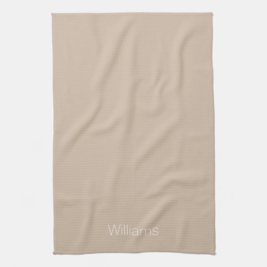 Pas naam minimalistisch beige-tan-wit aan theedoek (Verticaal)