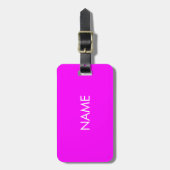 Pas naam minimalistisch magenta wit aan bagagelabel (Voorkant verticaal)