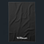 Pas naam minimalistisch zwart wit aan theedoek<br><div class="desc">Aanpassen van naam minimalistische zwarte witte keukenhanddoek</div>