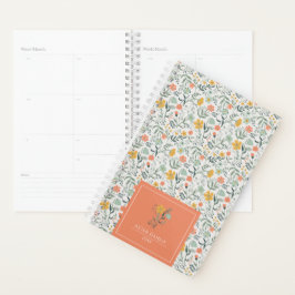 Pas naam mooi botanisch bloempatroon aan planner