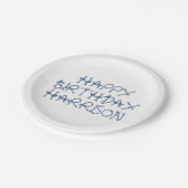 Pas naam nautische touwknopen Verjaardag aan Papieren Bordje (Gekanteld)