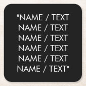 Pas Naam tekst citaat elegant zwart wit aan Kartonnen Onderzetters (Voorkant)