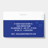 Pas Naambadge Personeels-ID Knop Badge (Achterkant)