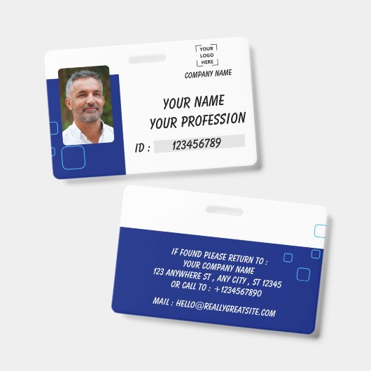 Pas Naambadge Personeels-ID Knop Badge (Voor- en achterkant)