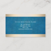 Pas Navy Blue Gold Striped Modern Stijlvol aan Visitekaartje (Achterkant)