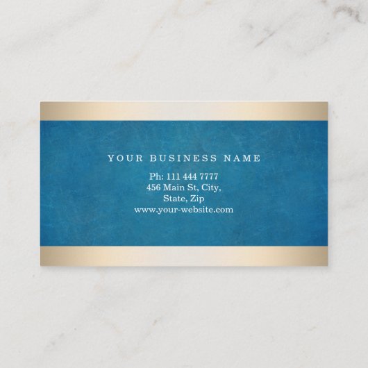 Pas Navy Blue Gold Striped Modern Stijlvol aan Visitekaartje (Achterkant)