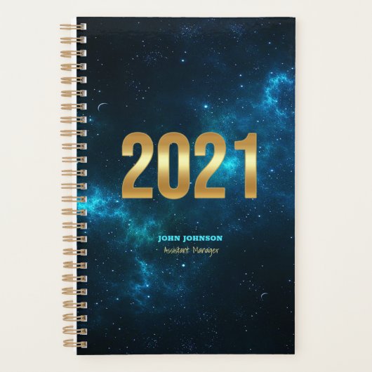 Pas NAVY BLUE SKY 2021 de Kalender Planner aan (Voorkant)