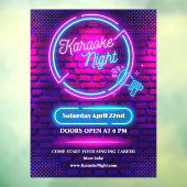 Pas Neon Karaoke Night Small Deuren aan Raamsticker (Vel 3)