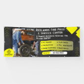 Pas nieuwe gebruikte banden Auto Repair Service Ba Spandoek (Horizontaal)