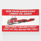 Pas nu aan Vacature Lowboy-apparatuur CDL-chauffeu Spandoek (Horizontaal)
