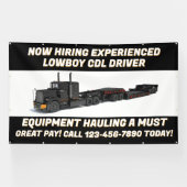 Pas nu aan Vacature Lowboy-apparatuur CDL-chauffeu Spandoek (Horizontaal)