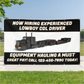 Pas nu aan Vacature Lowboy-apparatuur CDL-chauffeu Spandoek (Buitenkant)