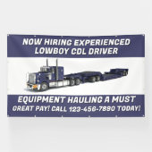 Pas nu aan Vacature Lowboy-apparatuur CDL-chauffeu Spandoek (Horizontaal)